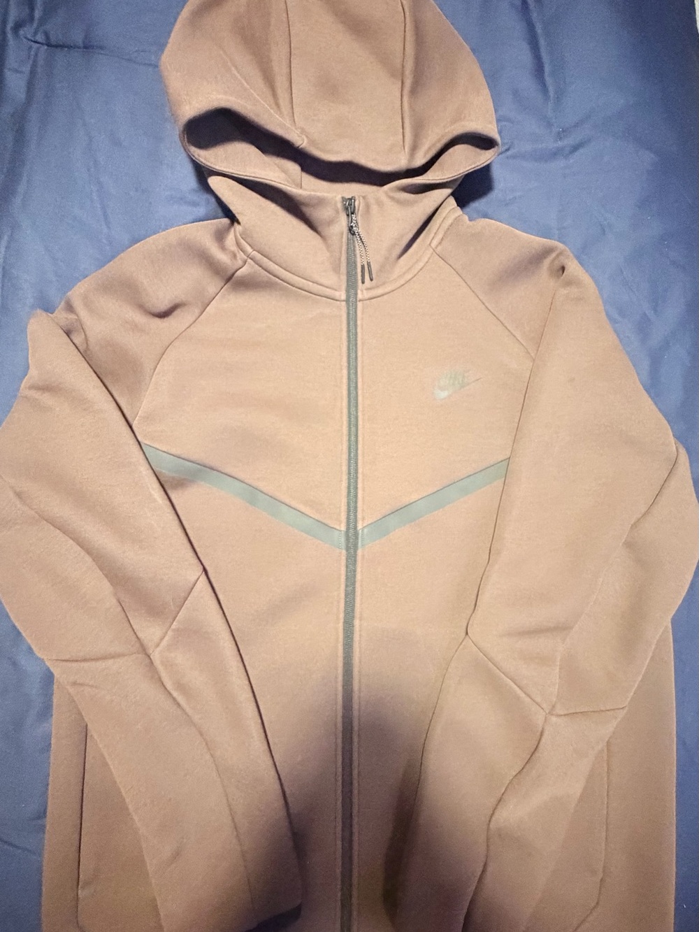 Nike Tech Zip-Up Hoodie in Brown